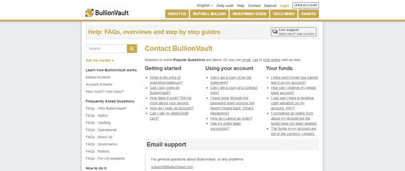 Soporte BullionVault